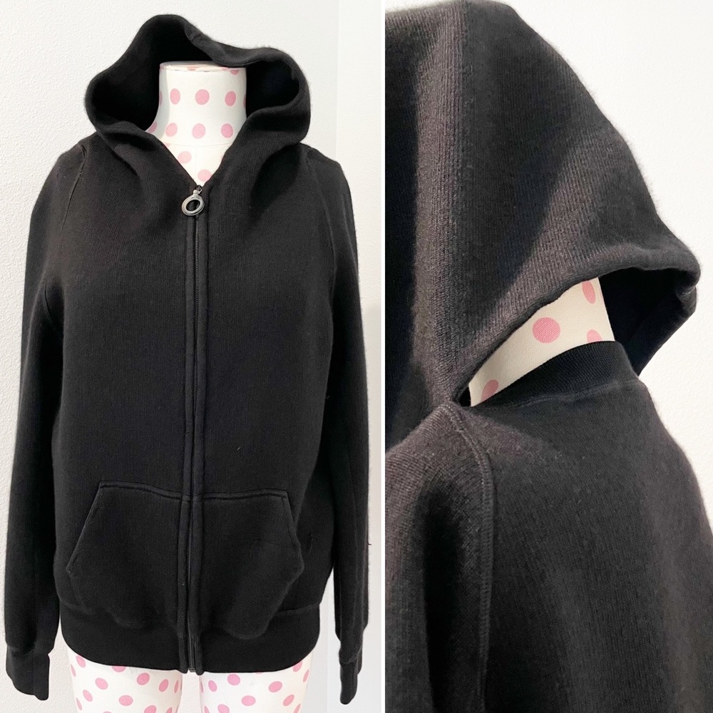 Marc Jacobs Open Hood Zip Sweater Black Medium